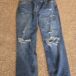 Women's Distressed Blue Jeans